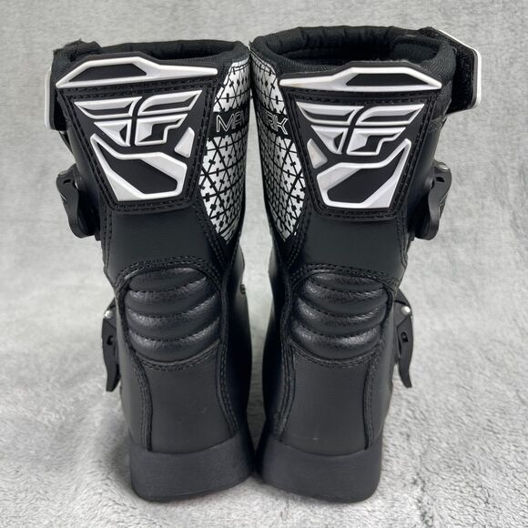 Fly Racing Maverik LT Kids Boots US 11 Black White Adjustable Motorcycle Boots - Picture 3 of 13